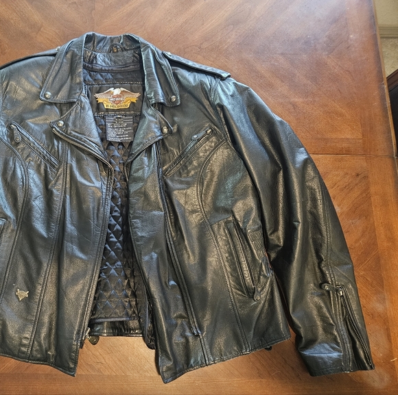 Harley-Davidson Black Leather Motorcycle Jacket - Picture 2 of 5